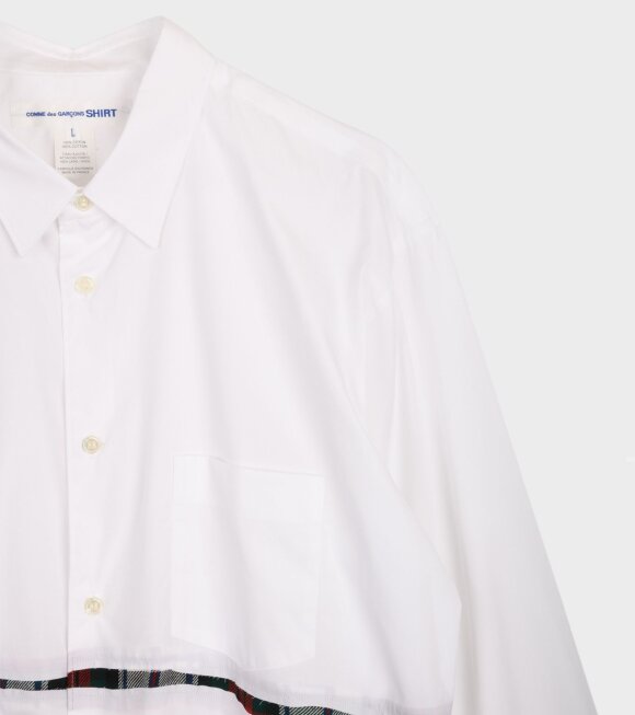 Comme des Garcons Shirt - Check Details Shirt White