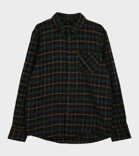 Checkered Wool Shirt Green/Black/Purple