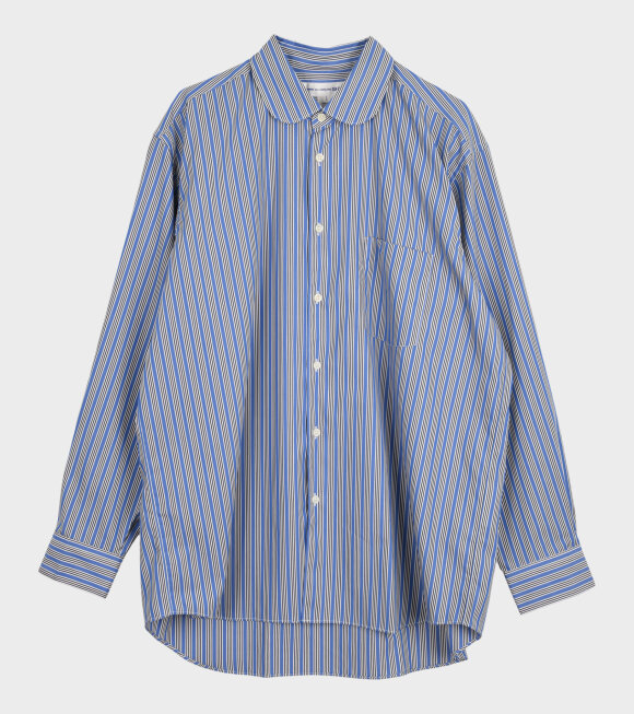 Comme des Garcons Shirt - Round Collar Shirt Blue/White