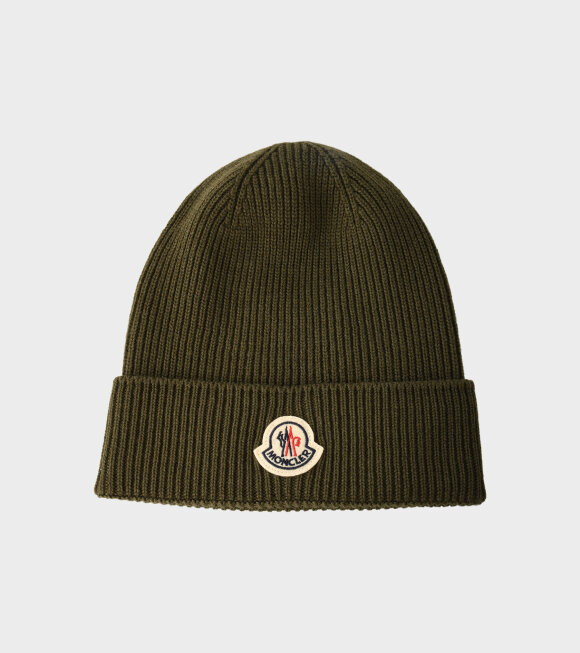 Moncler - Ribbed Wool Beanie Olive