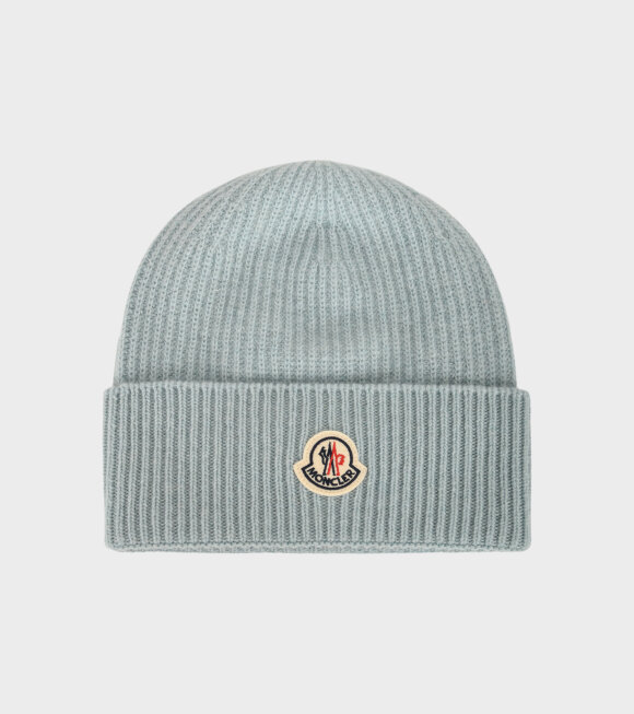 Moncler - Ribbed Wool Cashmere Beanie Soft Blue