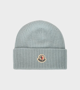 Ribbed Wool Cashmere Beanie Soft Blue
