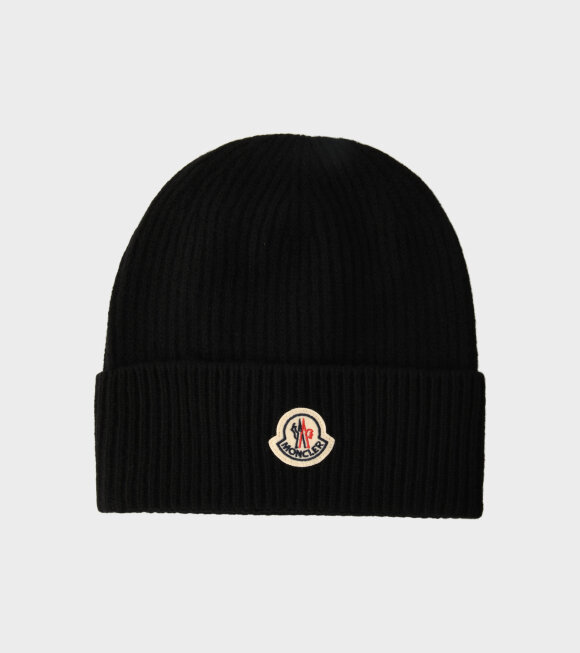 Moncler - Ribbed Wool Cashmere Beanie Black