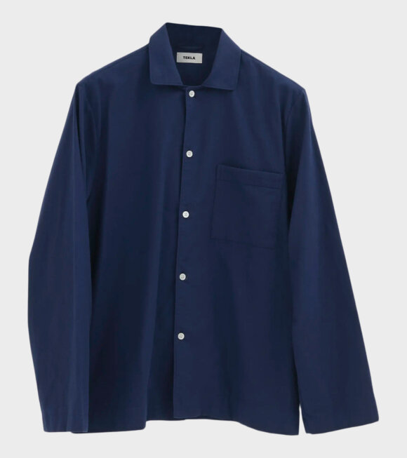 Tekla - Pyjamas Shirt Silent Blue 