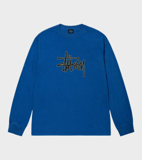 Outlined Pig. Dyed LS Tee Blue
