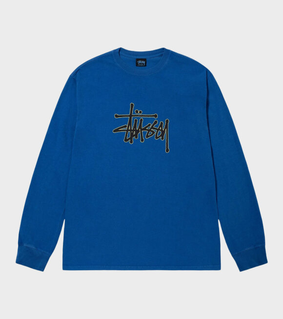 Stüssy - Outlined Pig. Dyed LS Tee Blue