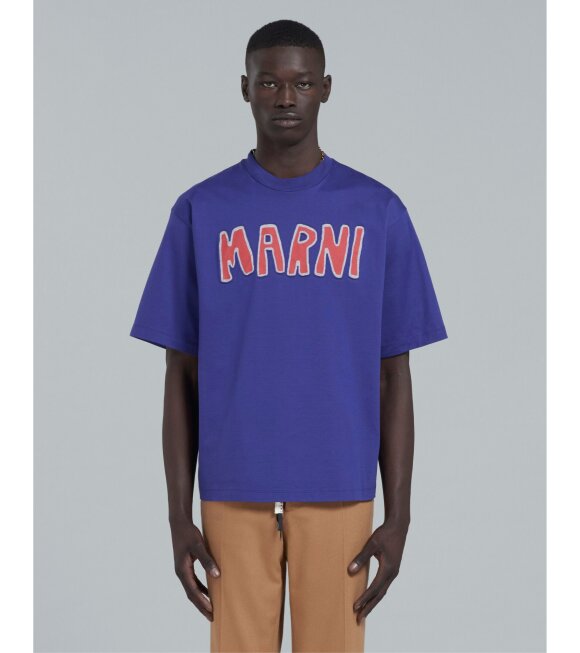 Marni - Cotton Logo T-shirt Ocean Blue