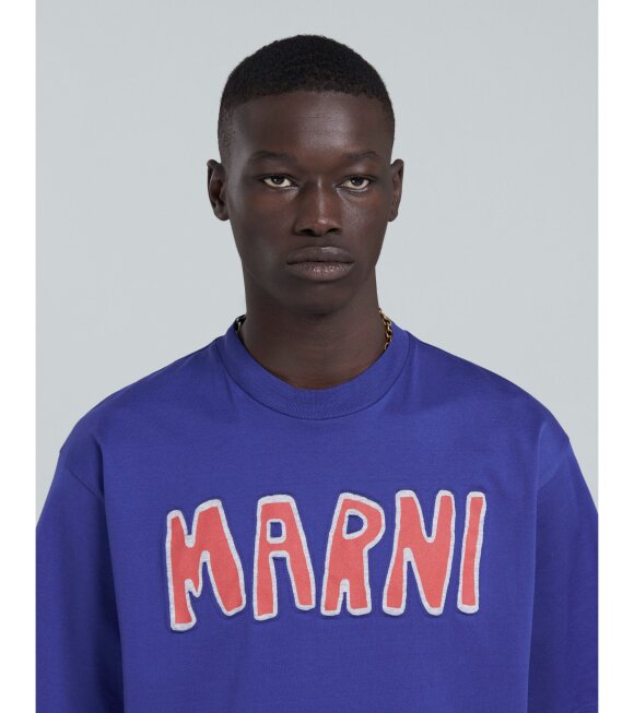 Marni - Cotton Logo T-shirt Ocean Blue