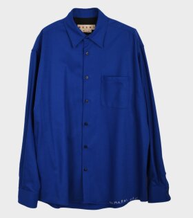 Wool Shirt Cobalt Blue