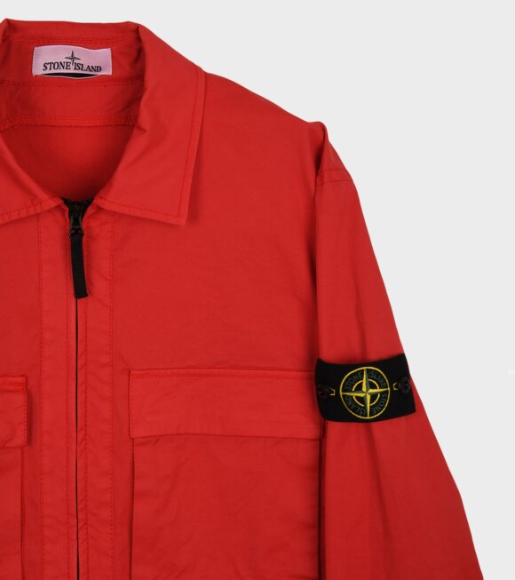 Stone Island - Cotton Zip Overshirt Red