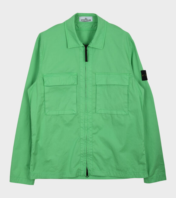 Stone Island - Cotton Zip Overshirt Apple Green