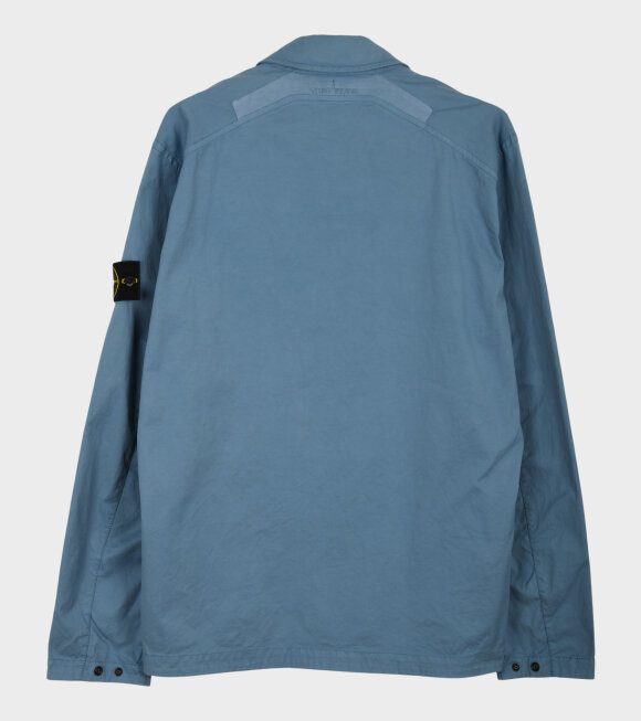 Stone Island - Cotton Zip Overshirt Dusty Light Blue