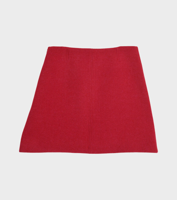 Ganni - Twill Wool Suiting Mini Skirt Fiery Red