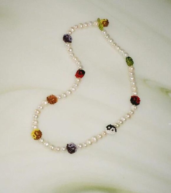 Pura Utz - Pearl Multi Yin Yang Necklace Multicolor