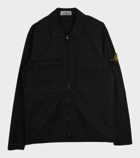 Cotton Zip Overshirt Black