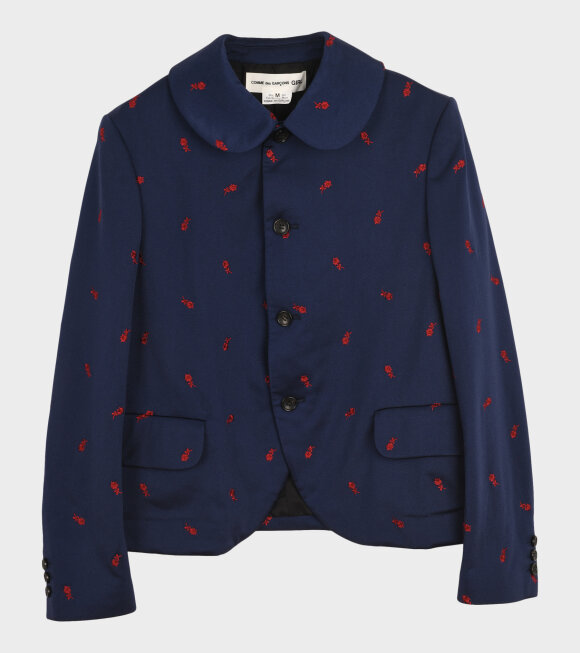 Comme des Garcons Girl - Embroidered Blazer Navy/Red