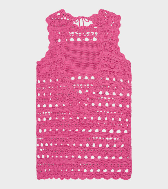 Ganni - Crochet Tunic Shocking Pink