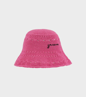 Crochet Bucket Hat Shocking Pink