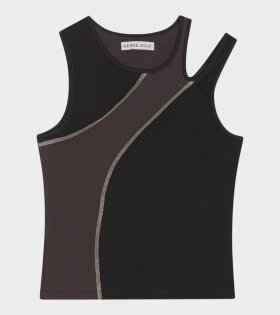 Hole In A Tank Top Black/Brown