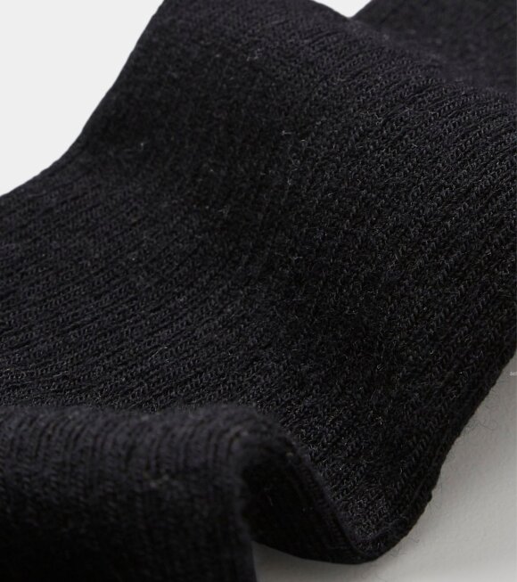 Aiayu - Wool Rib Socks Black