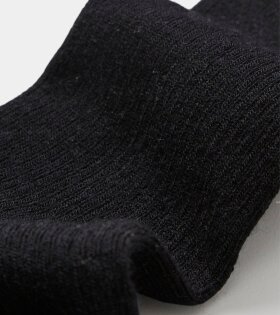 Wool Rib Socks Black
