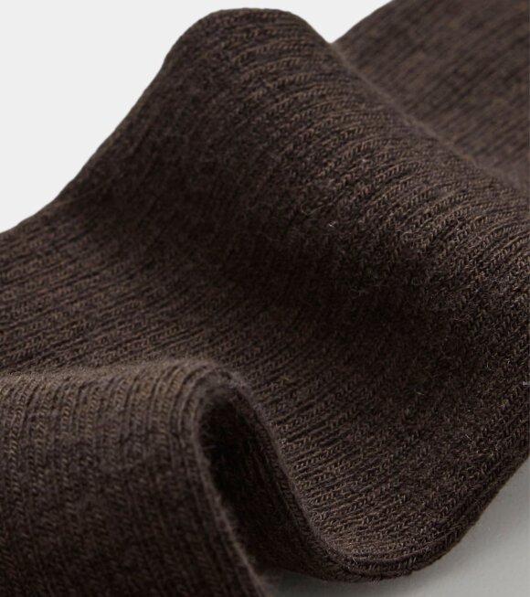 Aiayu - Wool Rib Socks Brown