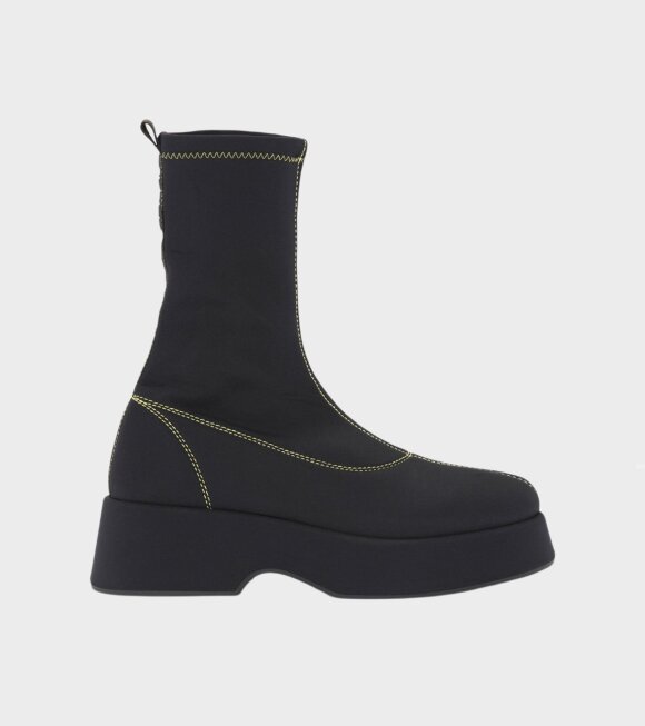 Ganni - Retro Flatfrom Ankle Boots Black