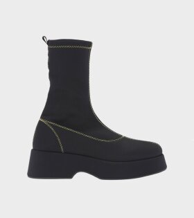 Retro Flatfrom Ankle Boots Black