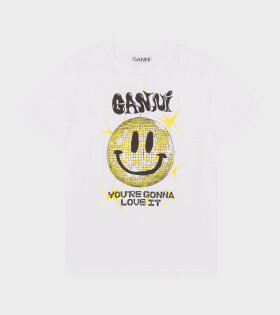 Yellow Smiley Relaxed T-shirt Bright White