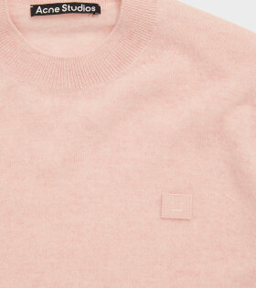 Wool Crew Neck Sweater Faded Pink Melange