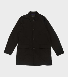 Nylon Blend Mac Coat Black