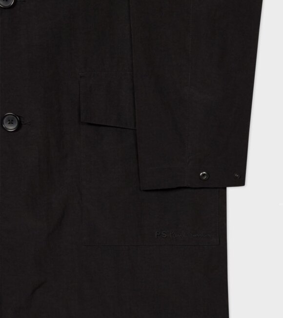 Paul Smith - Nylon Blend Mac Coat Black
