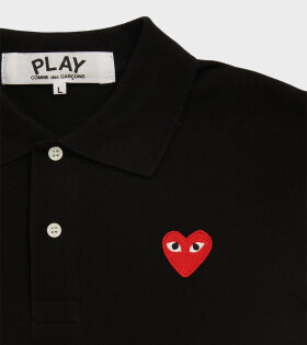 M Red Heart Polo Black