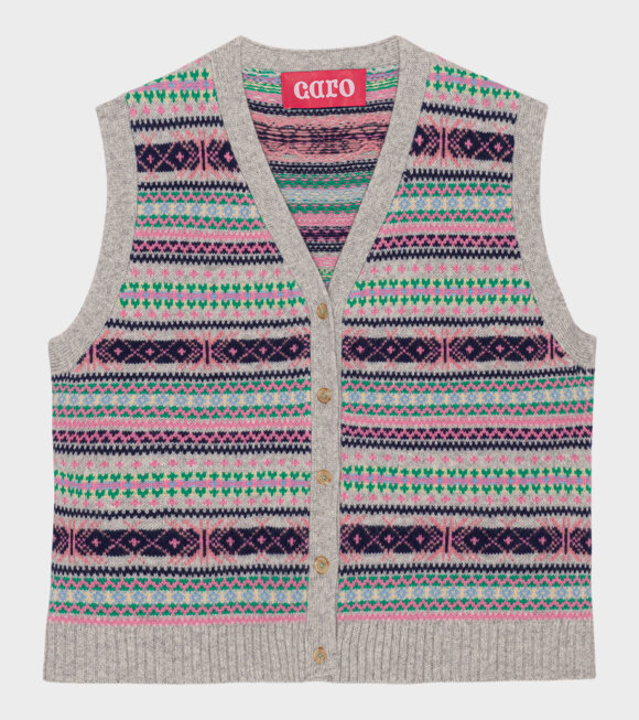 Caro Editions - Vest With Butttons Iris Grey