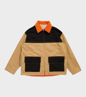 Cotton Jacket Beige/Black/Orange