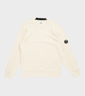 Diagonal Raised Fleece Sweatshirt Gauze White