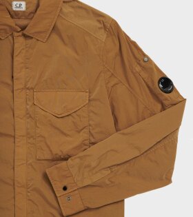 Chrome-R Nylon Zip Overshirt Bronze Brown