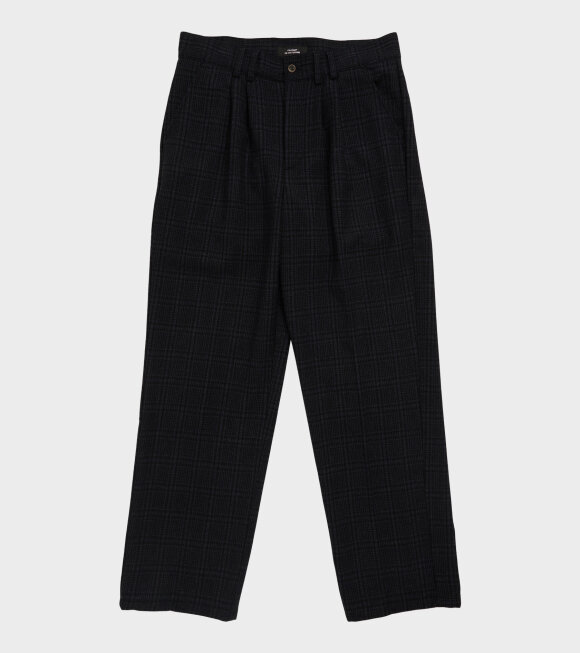 Rassvet - Checked Pleated Trousers Navy