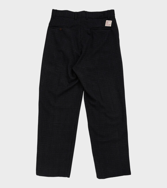 Rassvet - Checked Pleated Trousers Navy