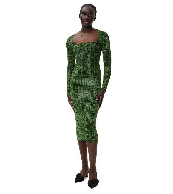 Ganni - Melange Knit Dress Kelly Green