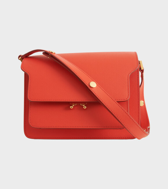 Marni - Medium Trunk Saffiano Bag Tangerine Red