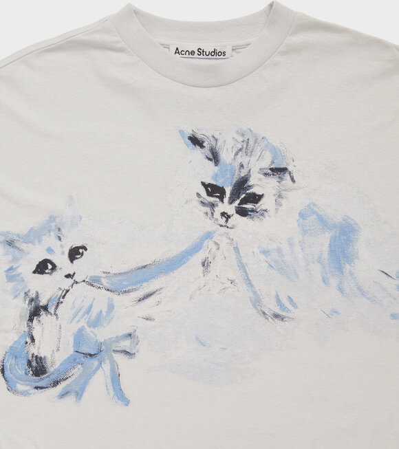 Acne Studios - Printed Cat T-shirt Light Blue