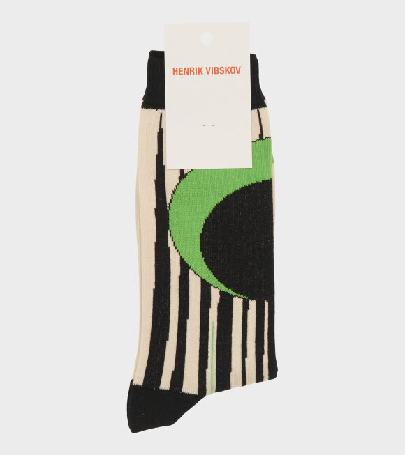 Henrik Vibskov - Sundown Socks Sand/Black/Green