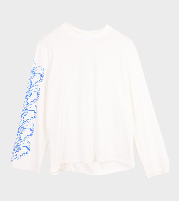 Cecilie Bahnsen - Daisy T-shirt White/Bright Blue