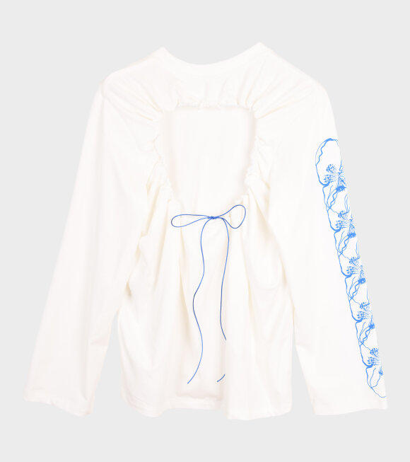 Cecilie Bahnsen - Daisy T-shirt White/Bright Blue