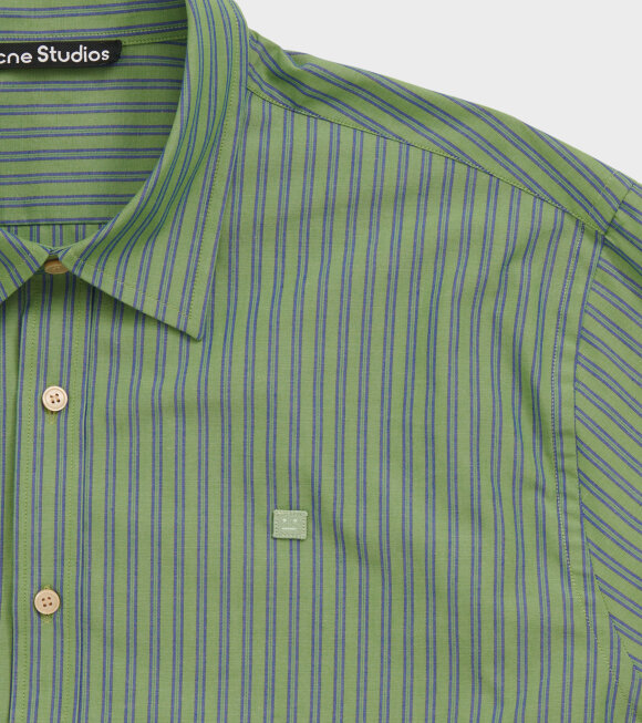 Acne Studios - Striped Face S/S Shirt Green/Blue