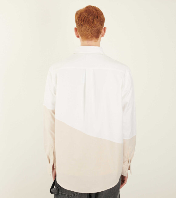 JW Anderson - Two Tone Classic Fit Shirt White/Oat 