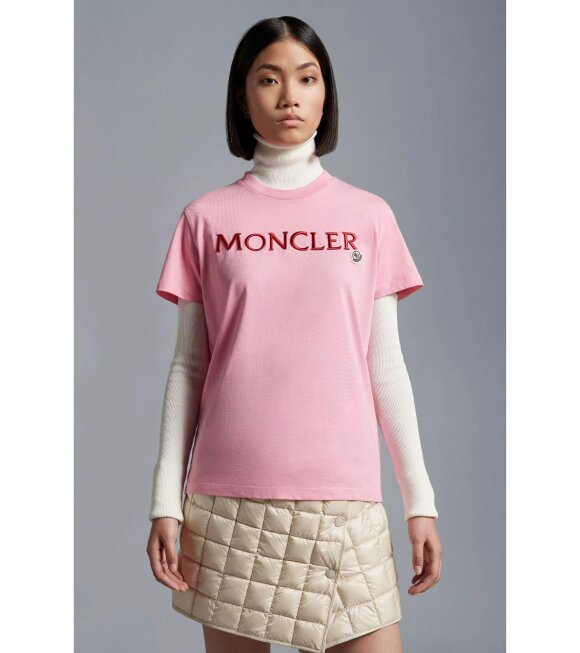 Moncler - Logo Embroidered T-shirt Candy Pink