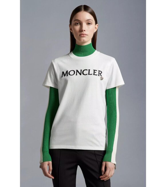 Moncler - Logo Embroidered T-shirt White