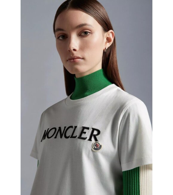 Moncler - Logo Embroidered T-shirt White
